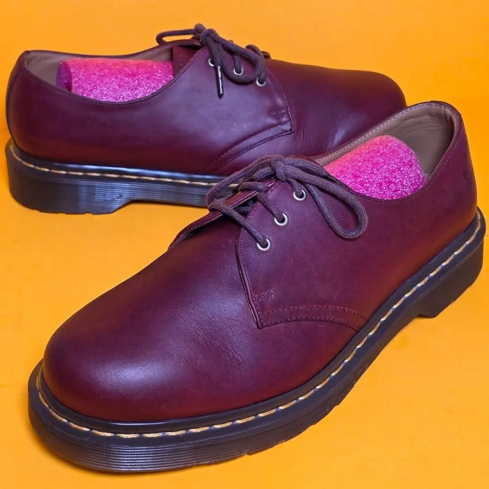 RARE Dr Martens 13377 For Life Oxfords Oxblood Burgundy Leather Men 9 Women 10